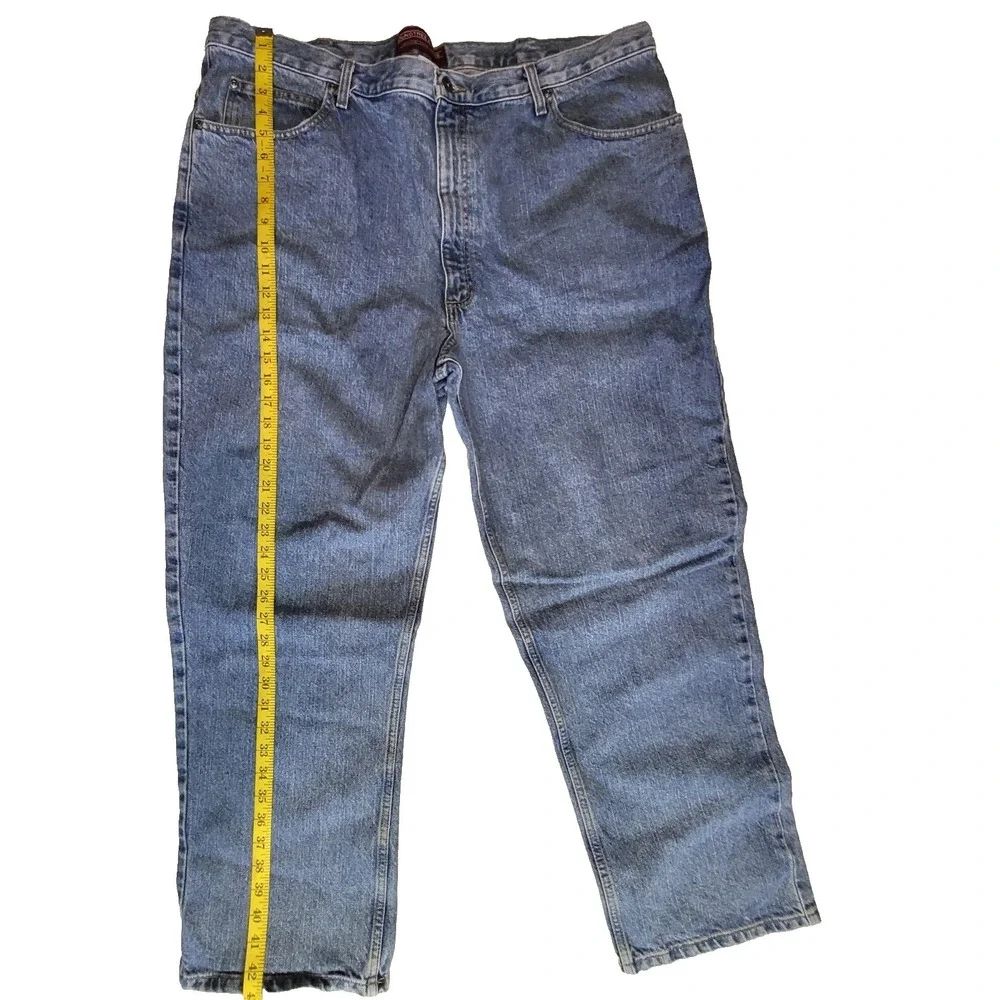 Men's Sz 44x30 Roundtree‎ & Yorke Authentic Denim Jeans Stone Washed Relaxed Fit